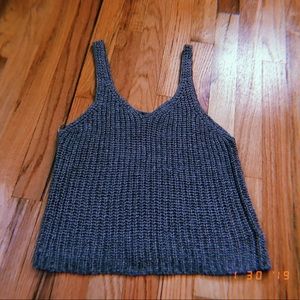 Green woven tank top